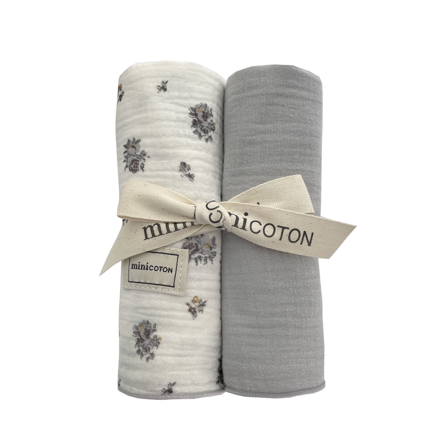 Pack Muselinas Flor Gris - Minicoton