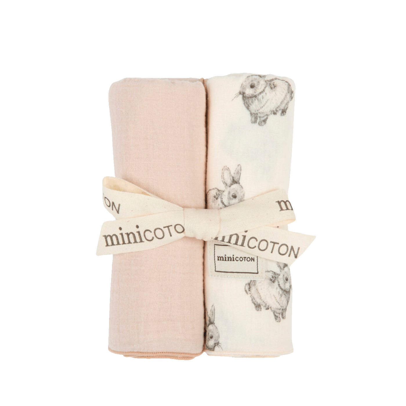 Pack Muselinas Rabbit Ecru + Petal - Minicoton