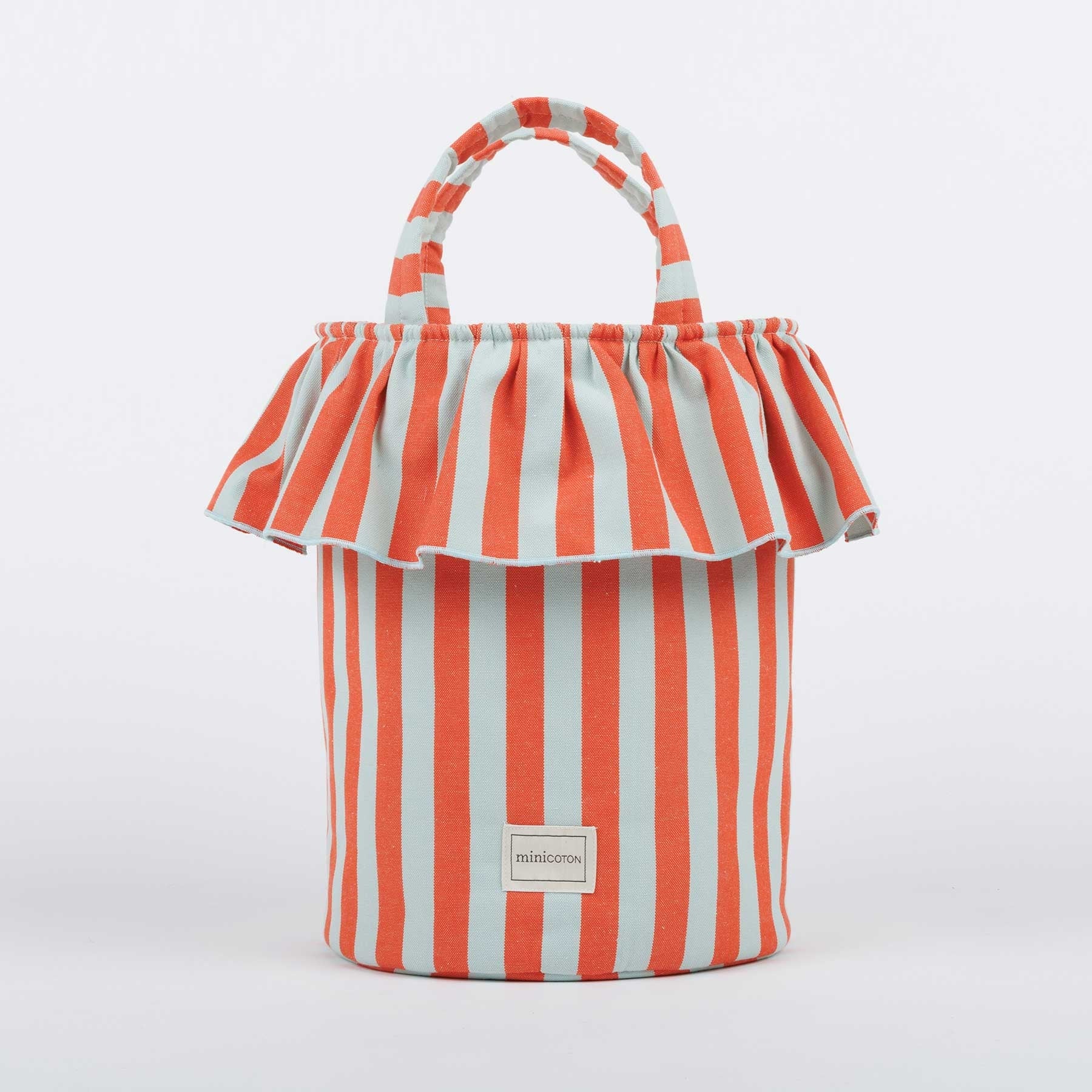Basket Rayas - Coral + Aqua - Minicoton