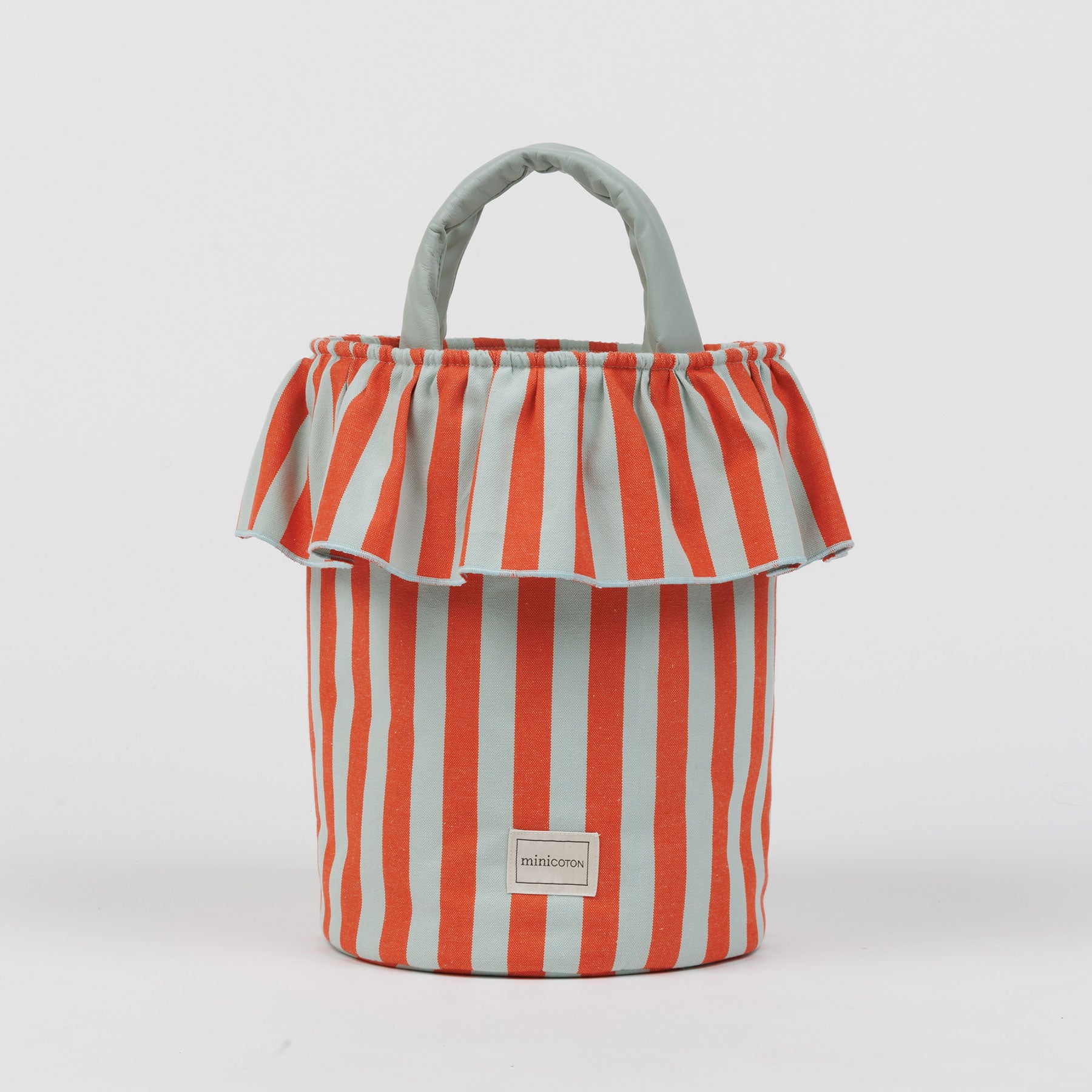 Basket Rayas - Coral + Aqua - Minicoton