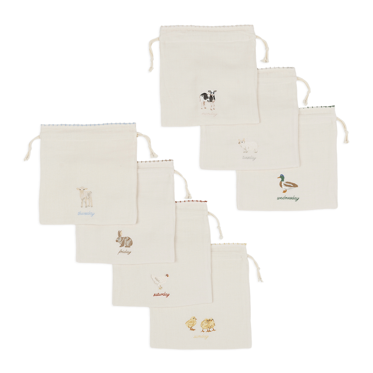 Weekly Set Bolsa Muda / Merienda - 7 days x Blanca Miró - Minicoton