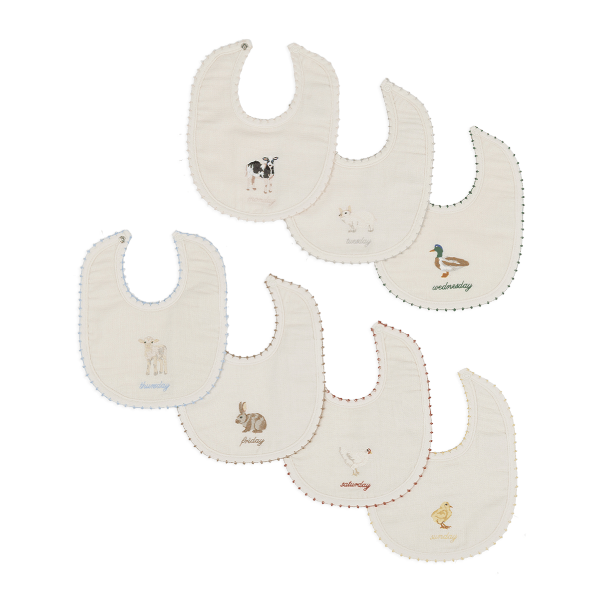 Weekly Set Baberos - 7 days x Blanca Miró - Minicoton