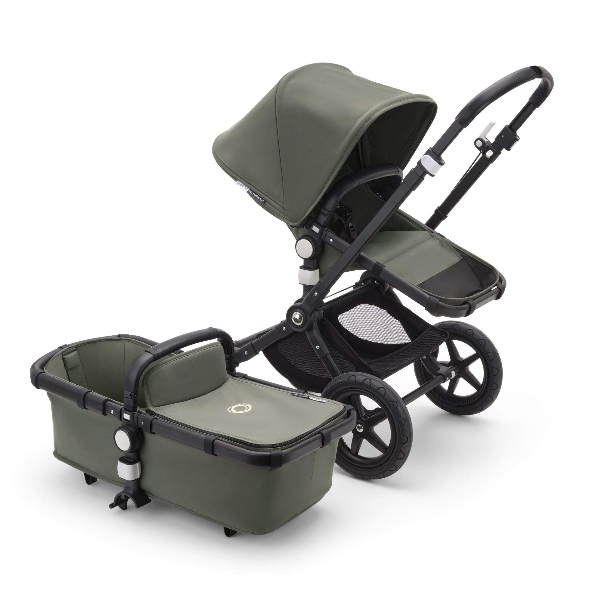 bugaboo all black cameleon Cameleon 3 Plus Chair+Carrycot Black/Forest Green/Forest Green · Minicoton