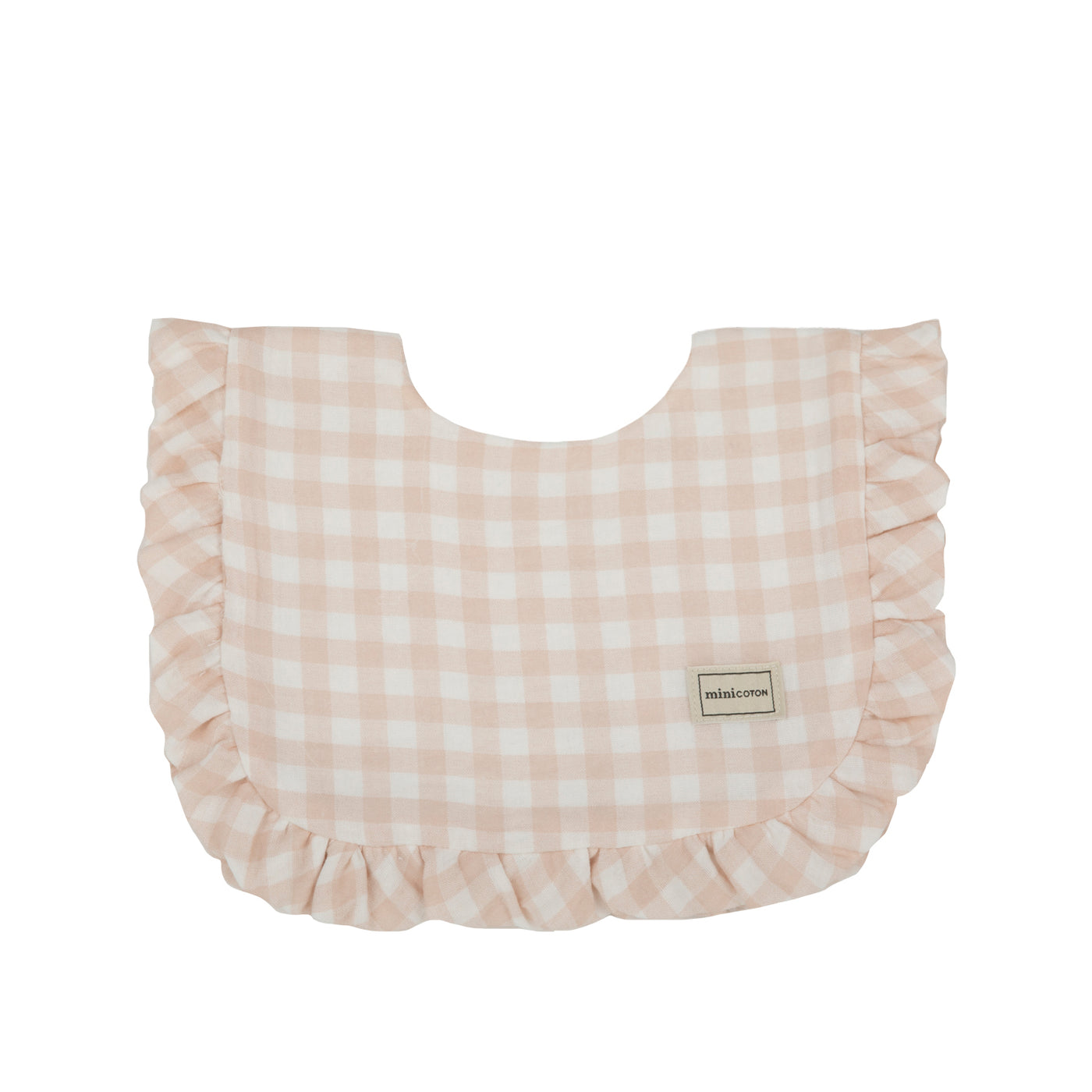 Babero Ruffle Bambula Vichy Rosa - Minicoton
