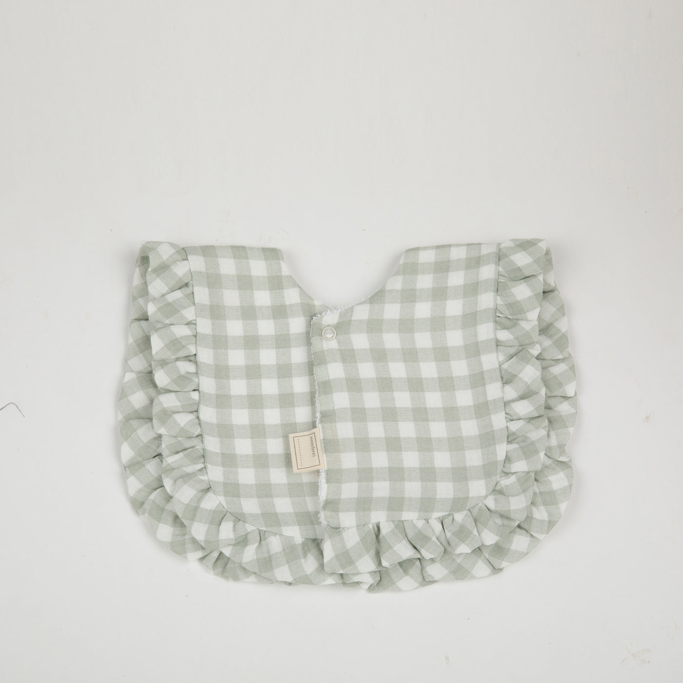 Babero Ruffle Bambula Vichy Musgo - Minicoton