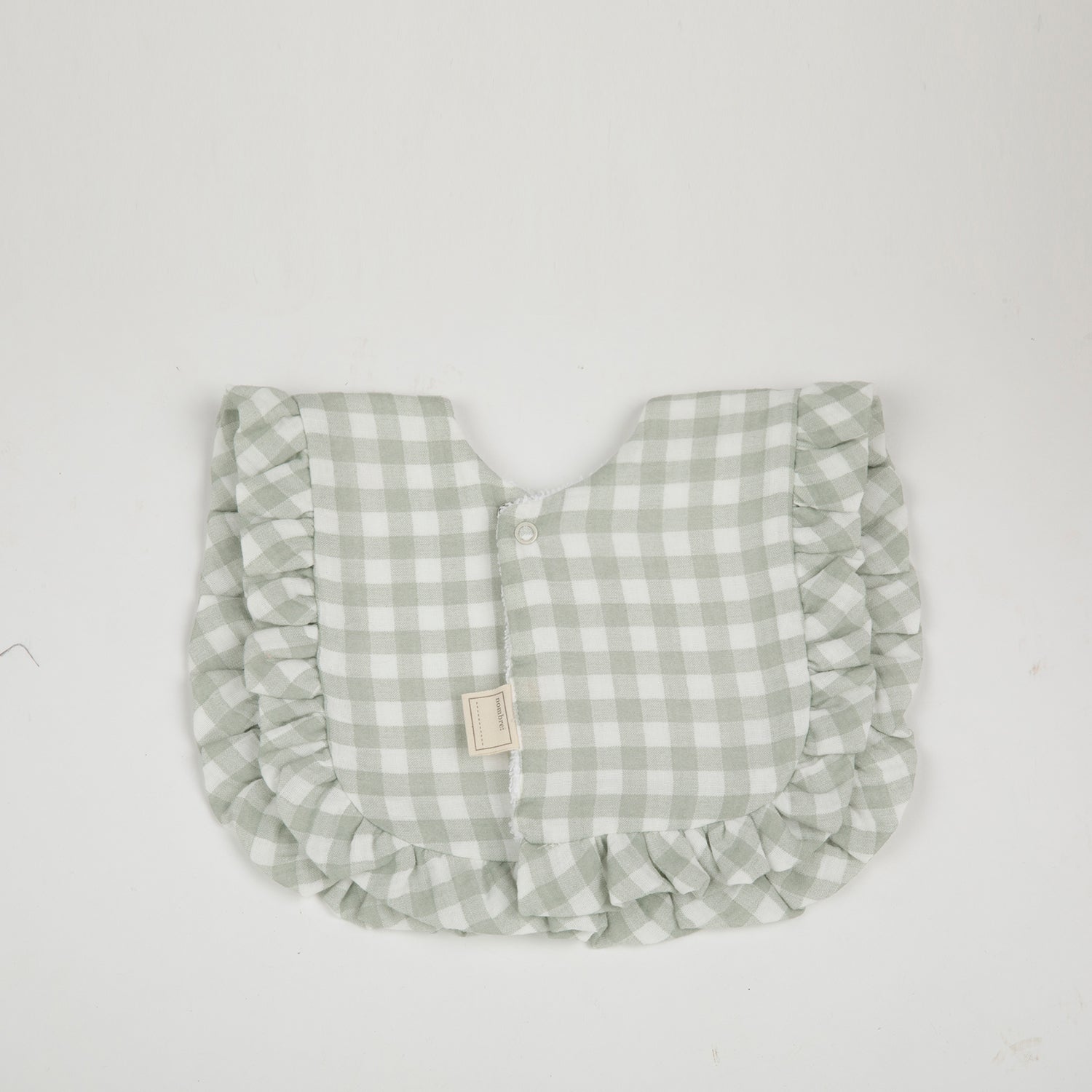 Babero Ruffle Bambula Vichy Musgo - Minicoton