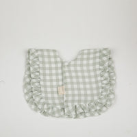 Babero Ruffle Bambula Vichy Musgo - Minicoton