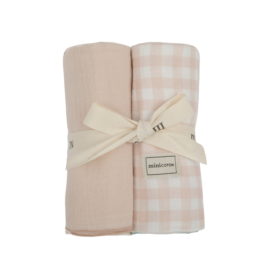 Pack Muselinas Bambula Vichy Rosa+Petal - Minicoton