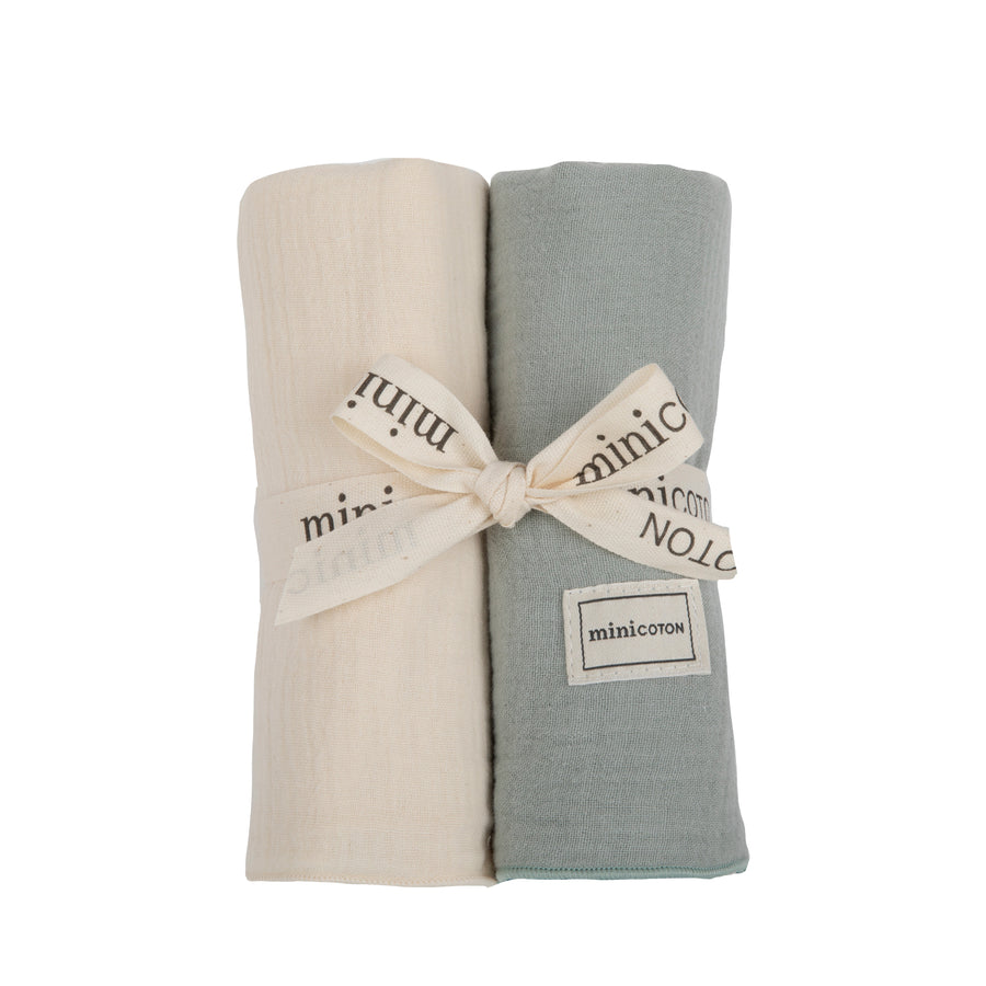 Pack Muselinas Musgo+Crudo - Minicoton