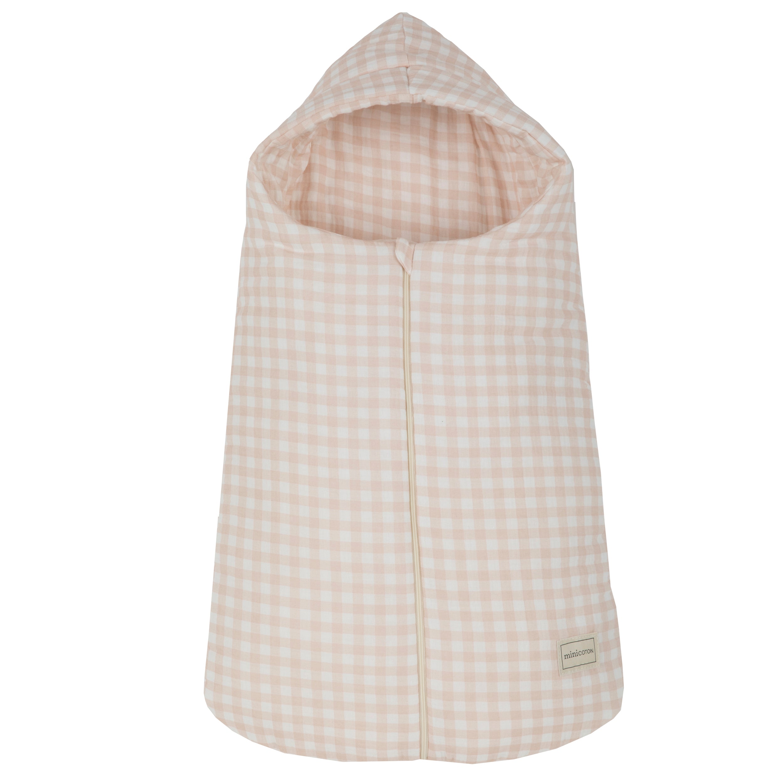Oval Carrycot Footmuff Muslin Vichy Pink mild weather