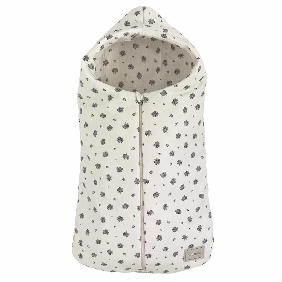 Saco Oval Bambula Flor Gris - invierno - Minicoton