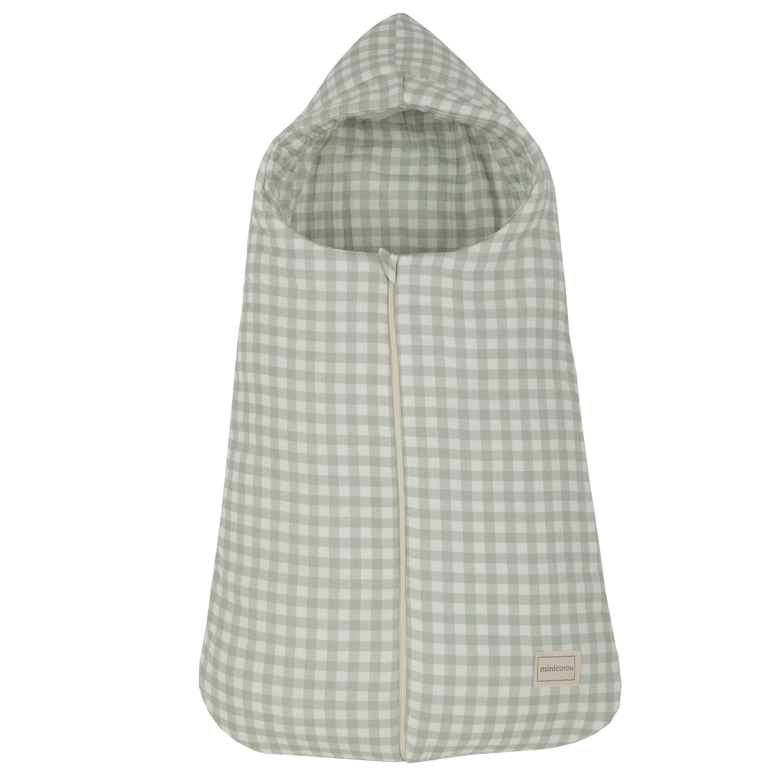 Saco Oval Bambula Vichy Musgo - invierno - Minicoton