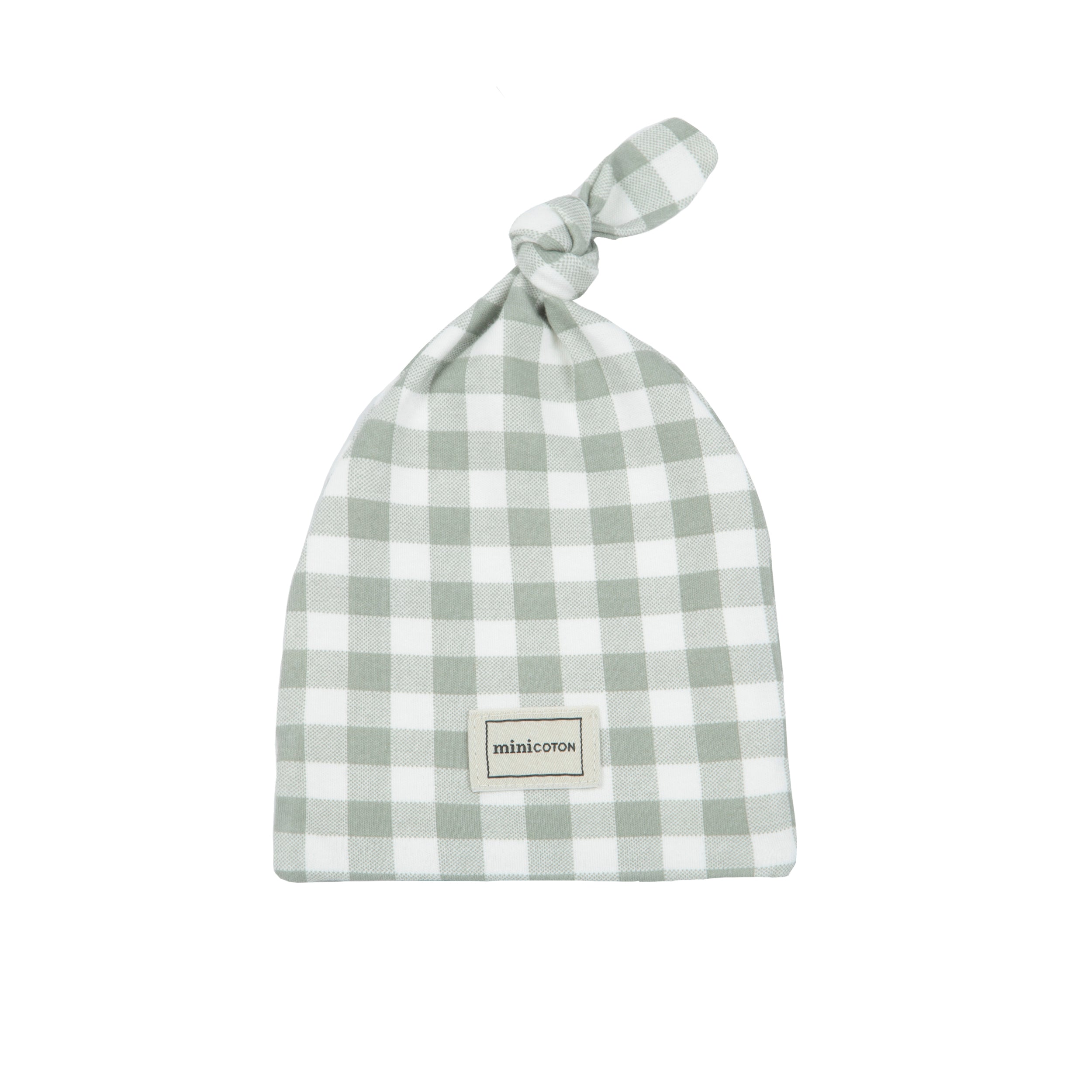 Gorro Knot Vichy Musgo - Minicoton