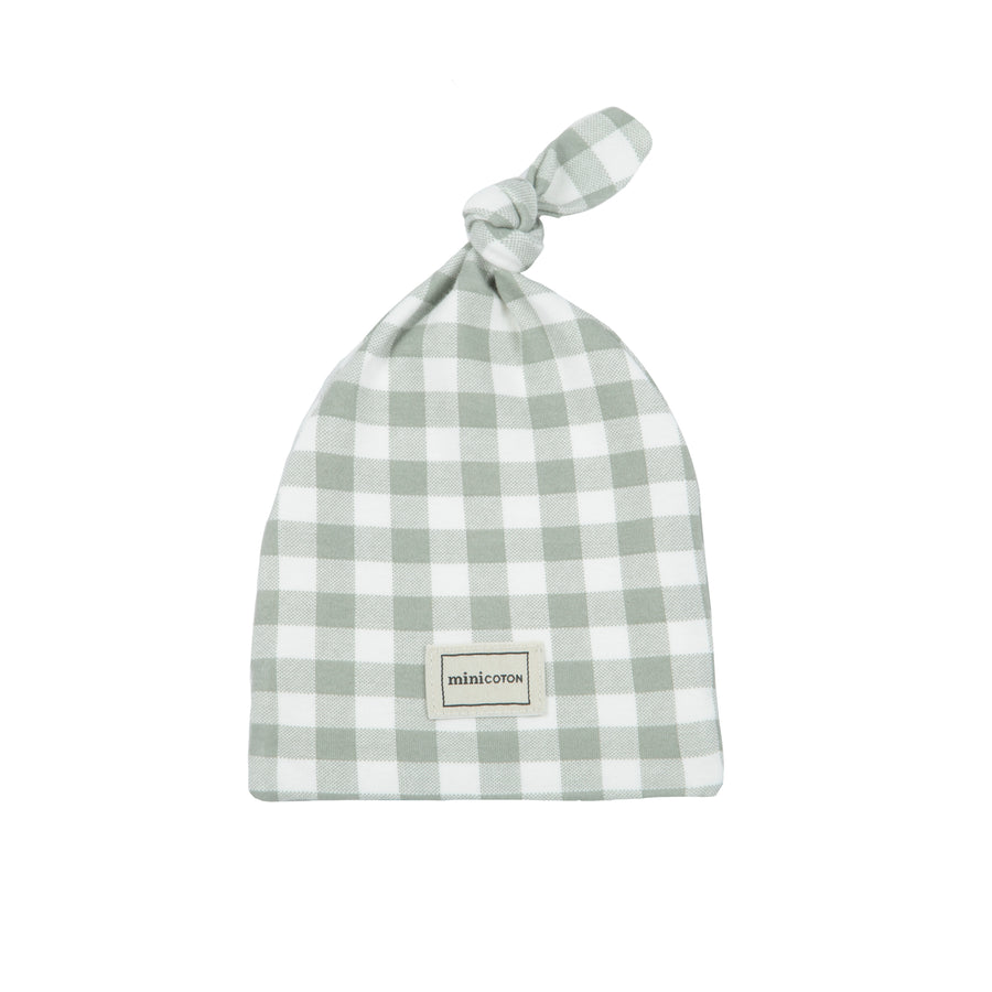 Gorro Knot Vichy Musgo - Minicoton