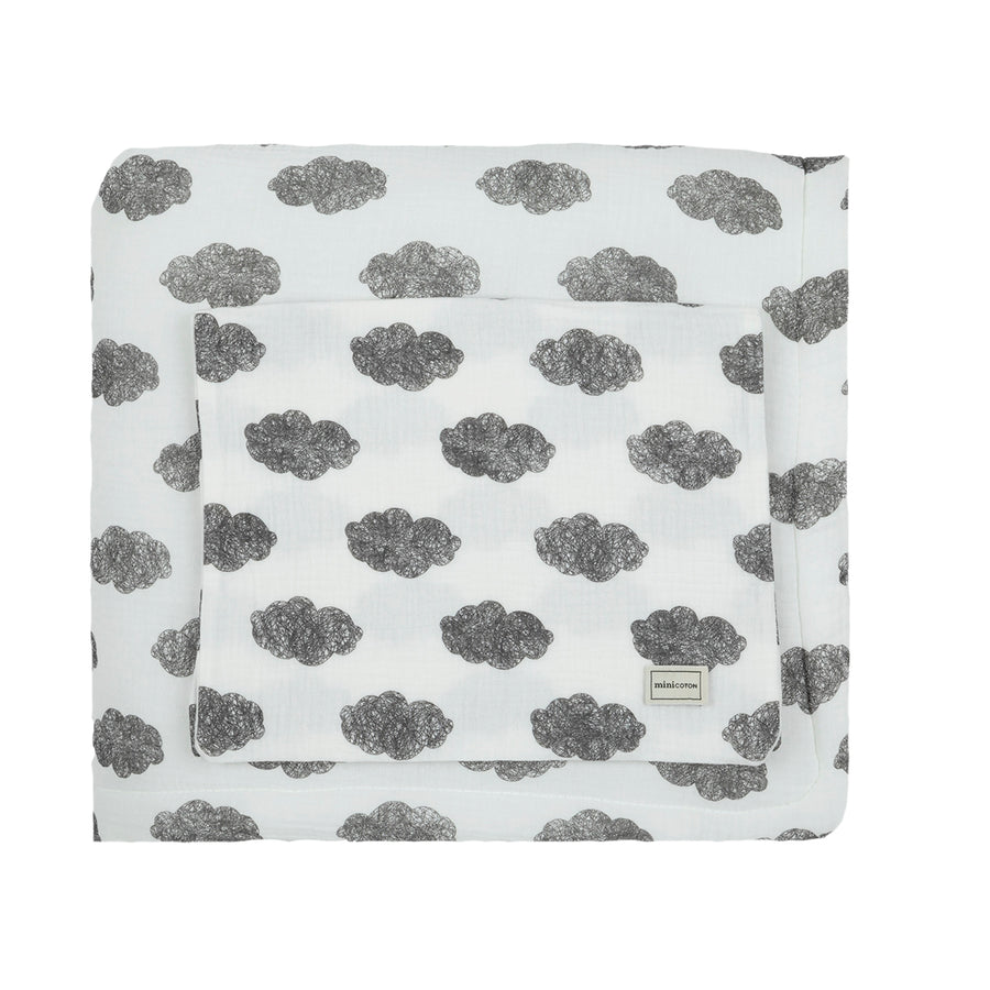 Colcha + Funda Almohada Nubes Blanco - Minicoton