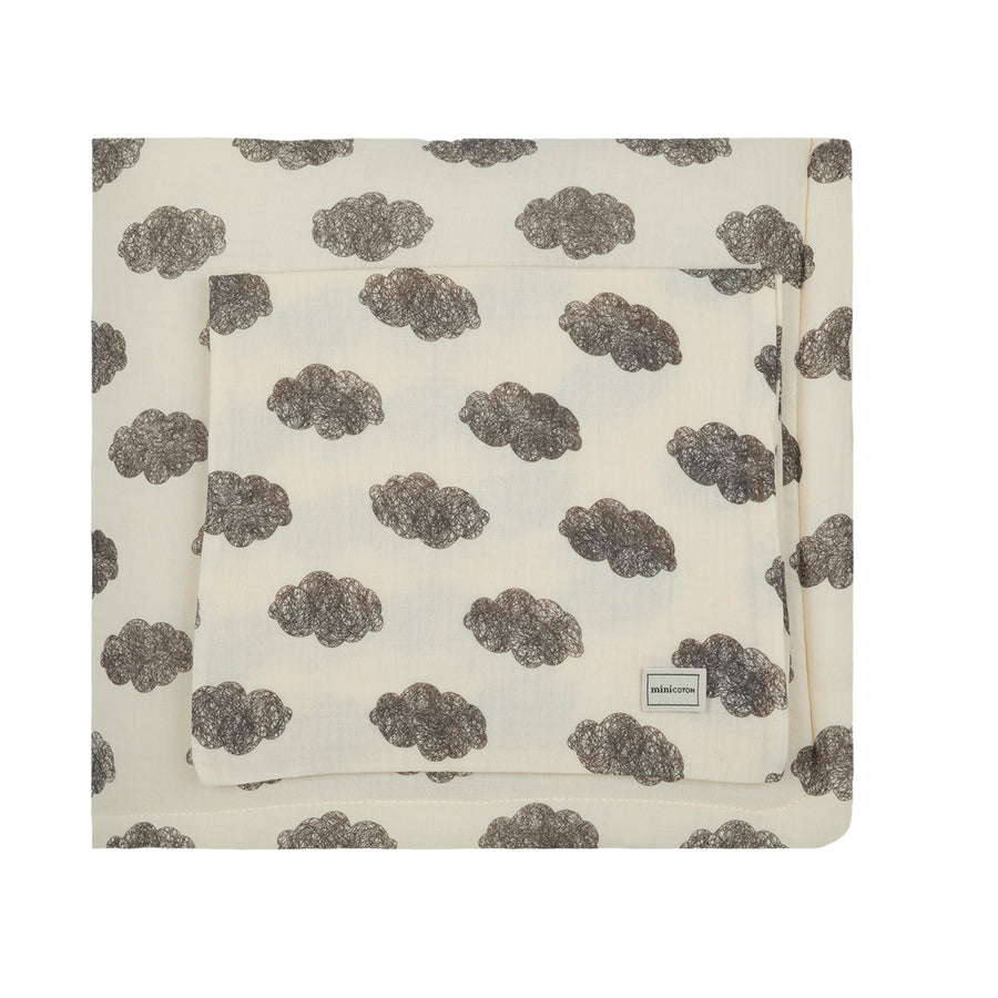 Colcha + Funda Almohada Nubes Crudo - Minicoton