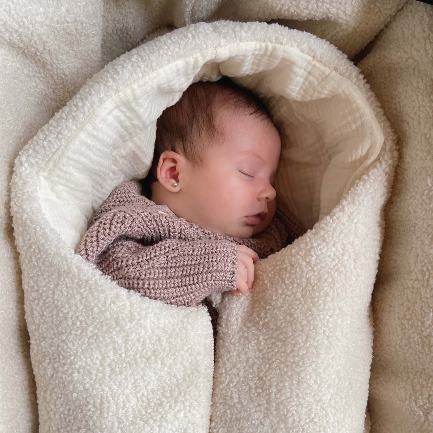 kleinkinder schlafsack winter Ovaler Shearling-Schlafsack