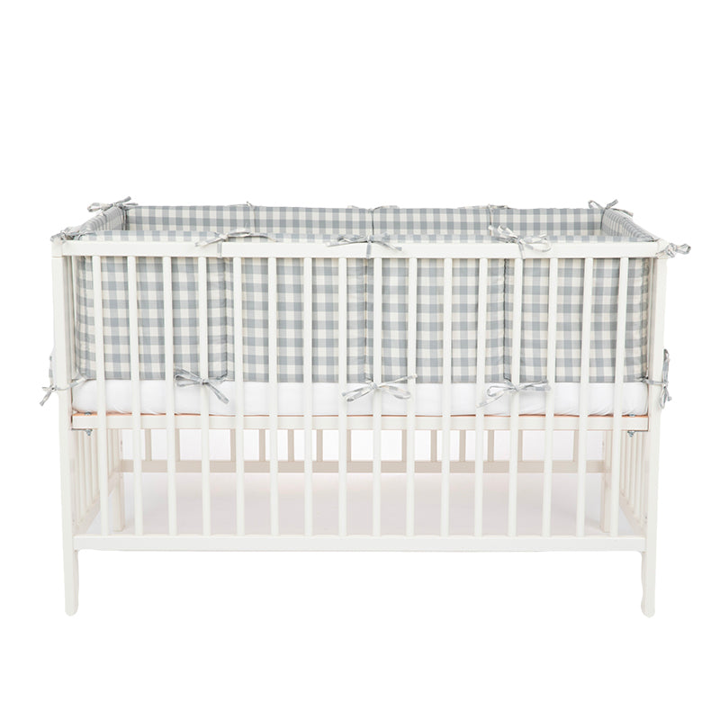 Protector Cuna Vichy Coton Blue Grey 140x70cm - Minicoton