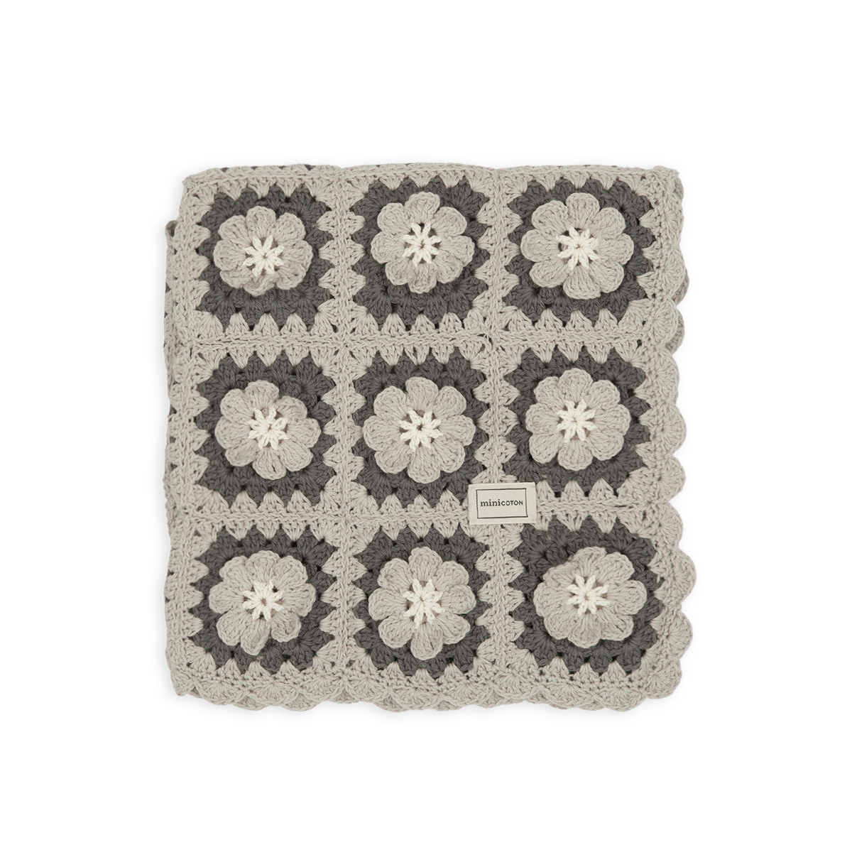 Manta Crochet Flower Blue - Minicoton