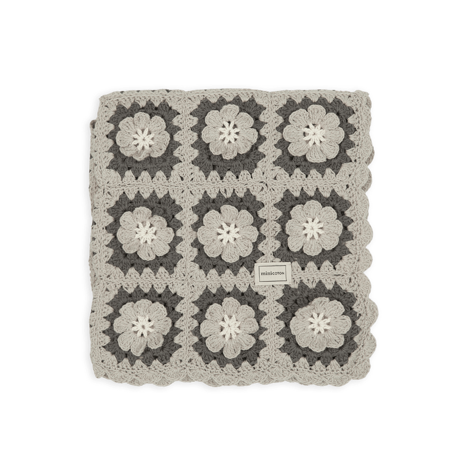 Manta Crochet Flower Blue - Minicoton