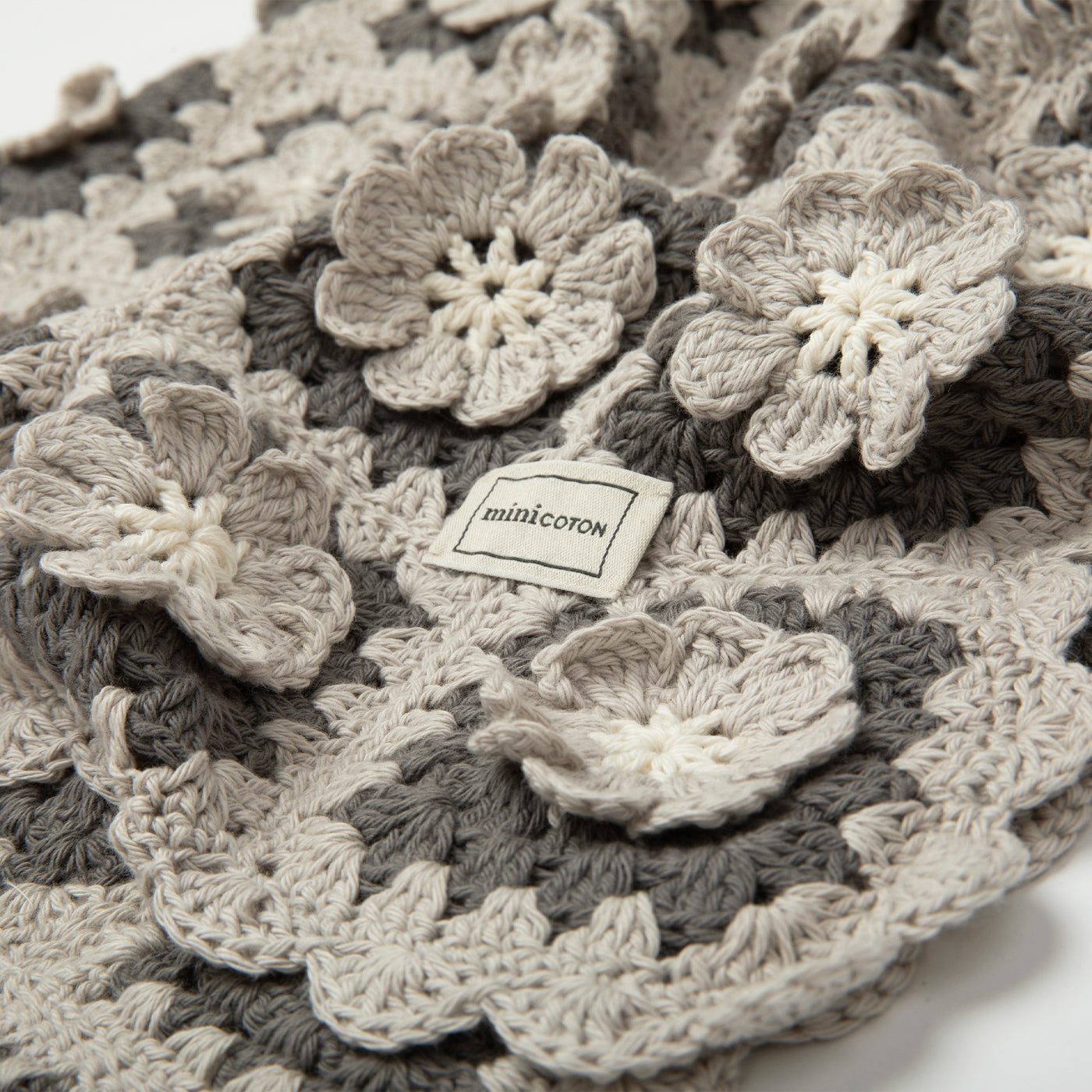 Manta Crochet Flower Blue - Minicoton