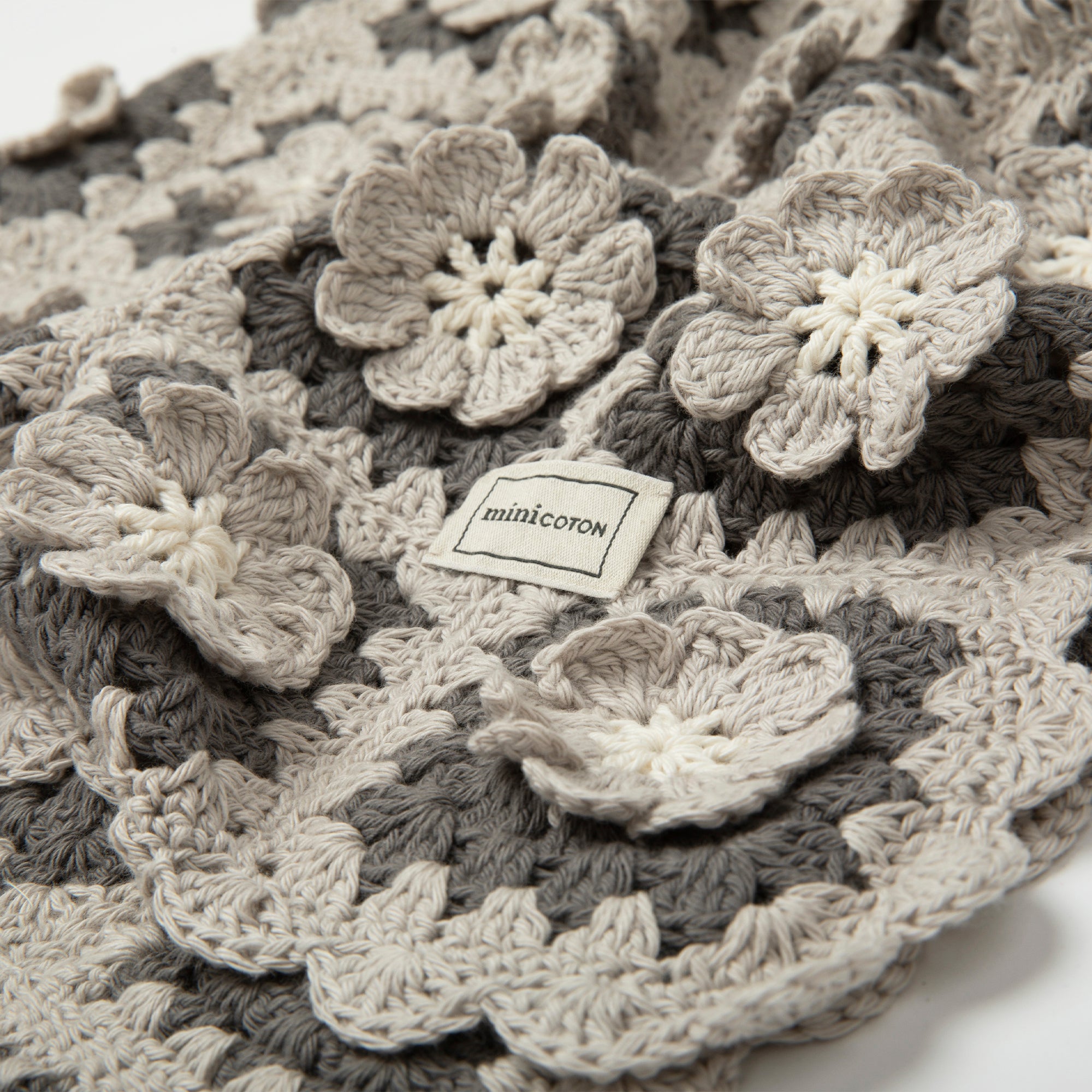 Manta Crochet Flower Blue - Minicoton