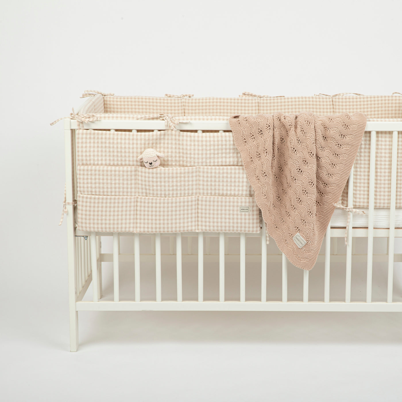 Protector Cuna Vichy Rose - Minicoton