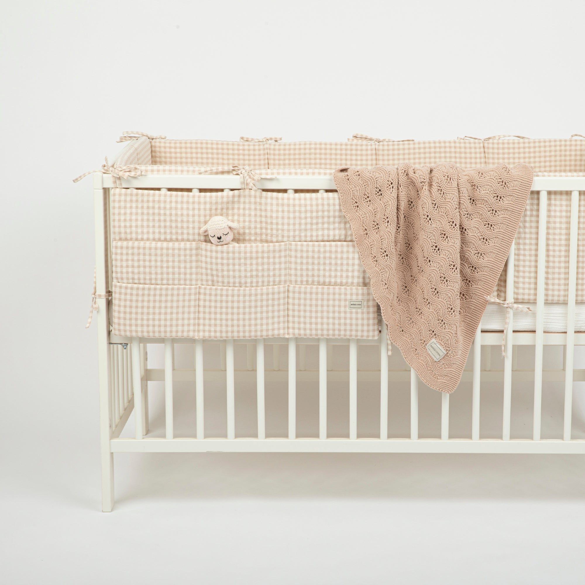 Protector Cuna Vichy Rose - Minicoton