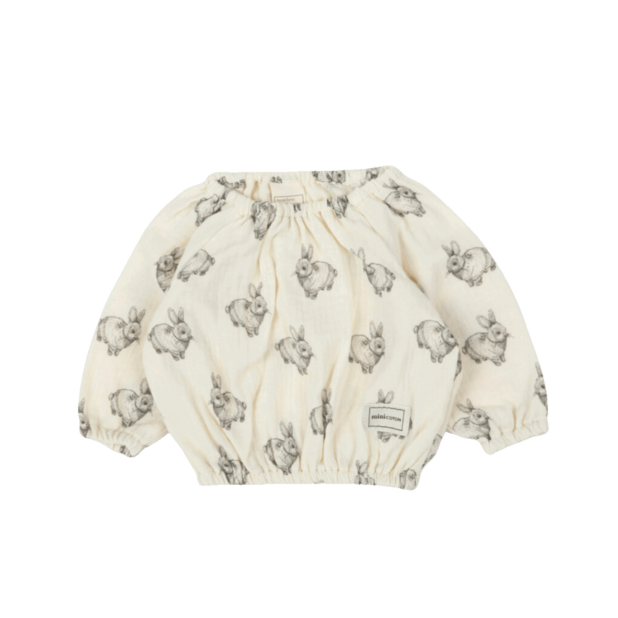 Blusa Rabbit Ecru - Minicoton