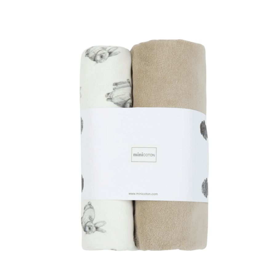Pack Funda Cambiador Rabbit Blanco/Beige - Minicoton