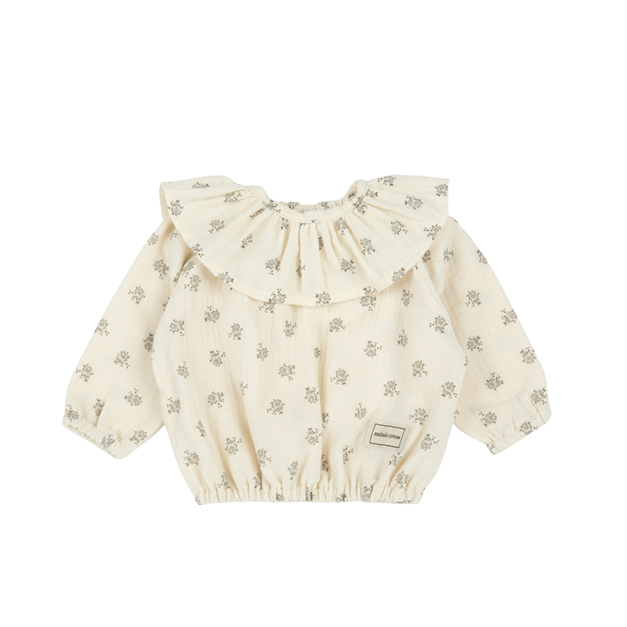 Blusa + Cuello Blossom Blue - Minicoton