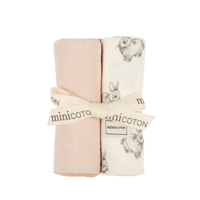 Pack Muselinas Rabbit Ecru + Petal - Minicoton