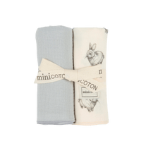 Pack Muselinas Rabbit Ecru + Nube - Minicoton