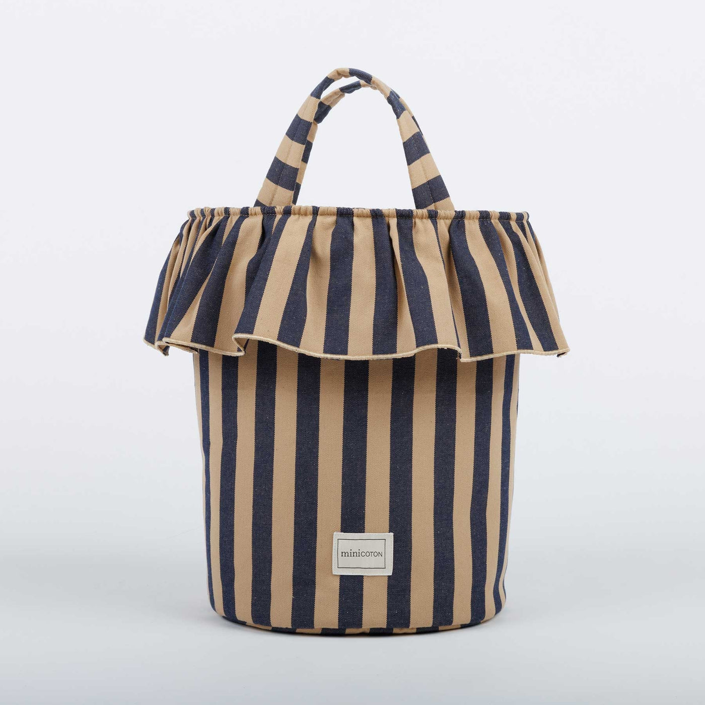 Basket Rayas - Navy + Caramel - PRE ORDER - Minicoton