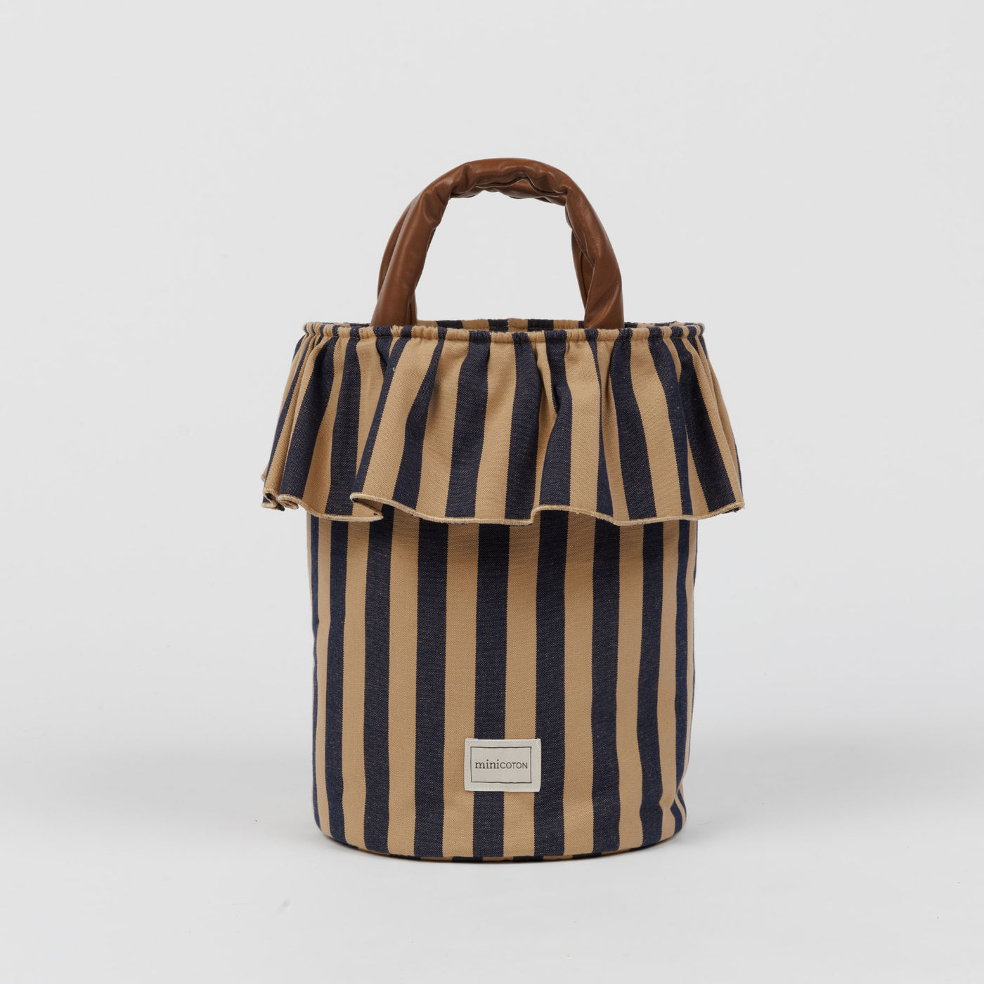 Basket Rayas - Navy + Caramel - PRE ORDER - Minicoton