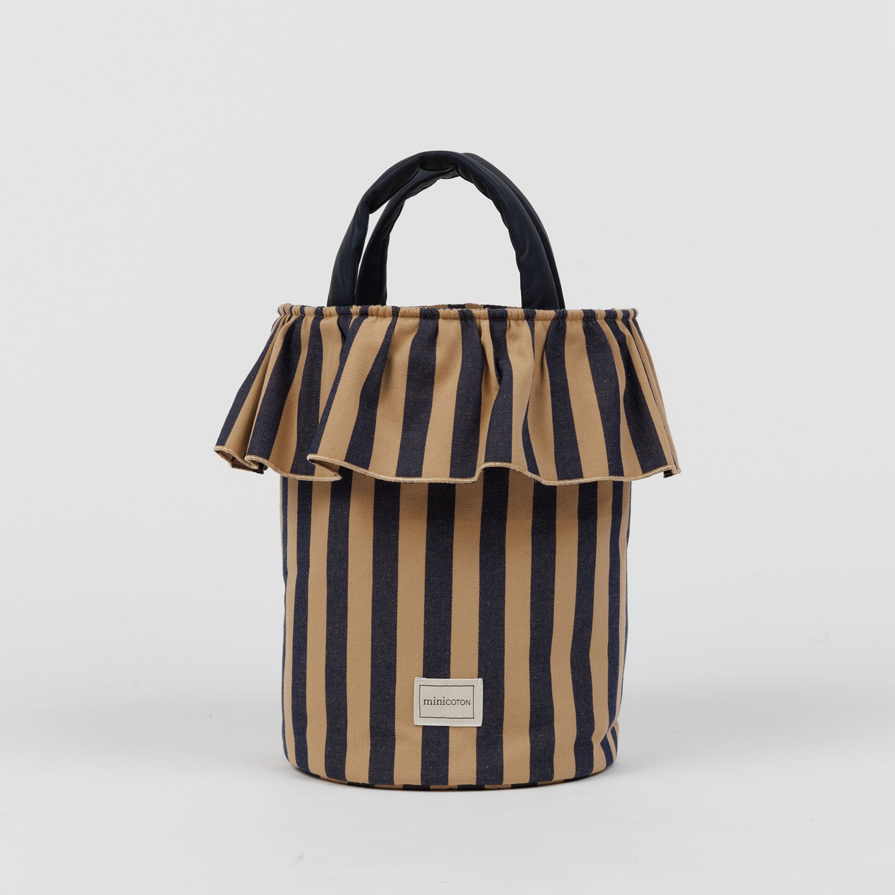 Basket Rayas - Navy + Caramel - PRE ORDER - Minicoton
