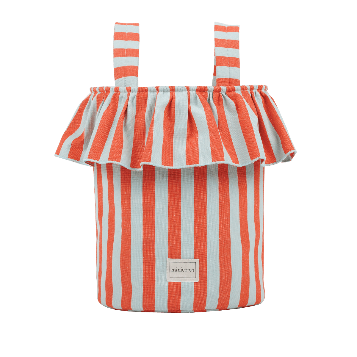 Basket Rayas - Coral + Aqua - Minicoton