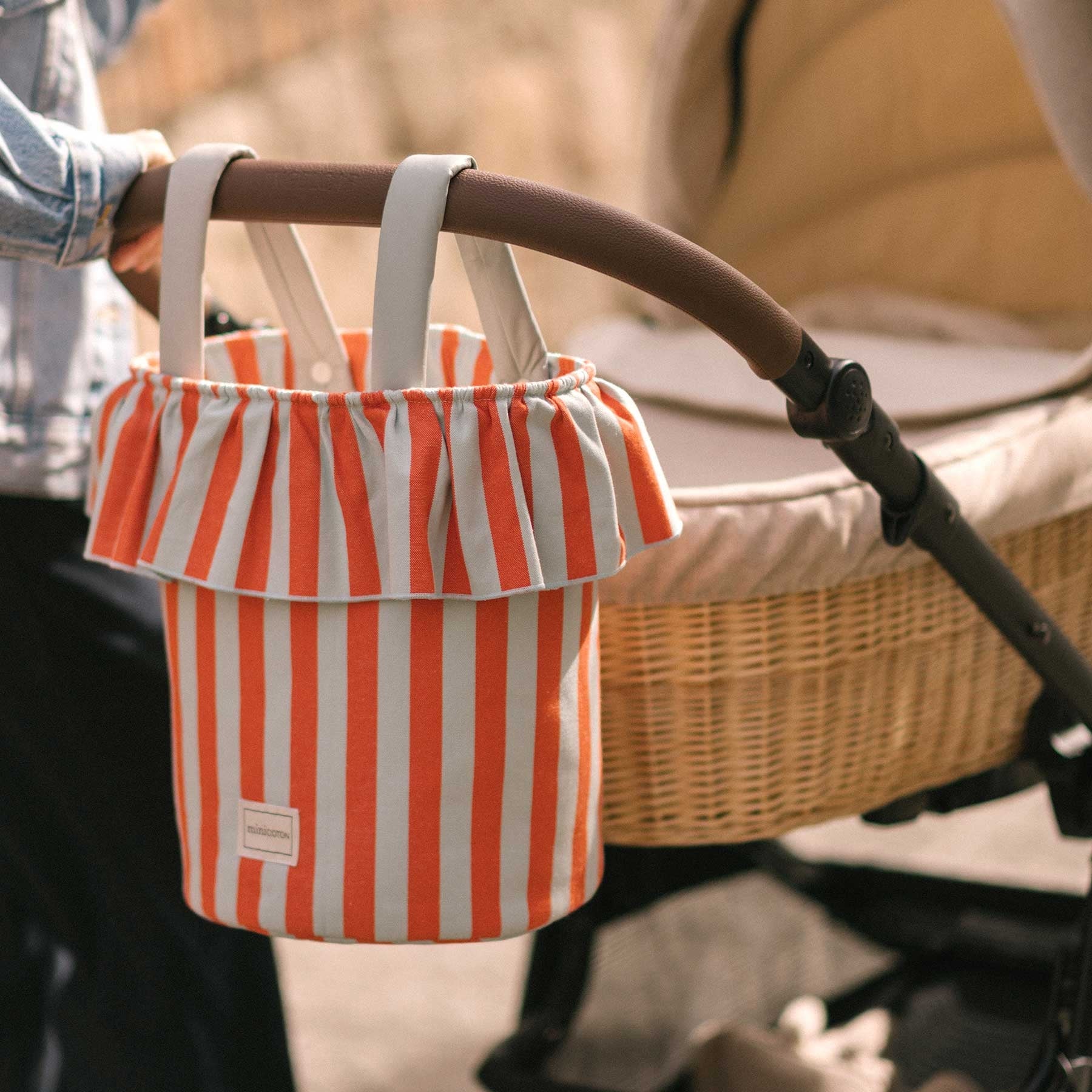 Basket Rayas - Coral + Aqua - Minicoton