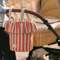 Basket Rayas - Coral + Aqua - Minicoton