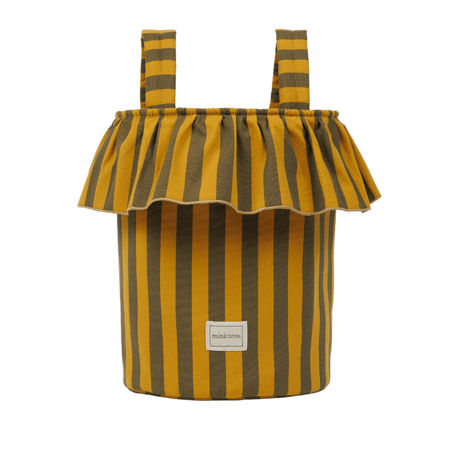 Basket Rayas - Olive + Gold - Minicoton