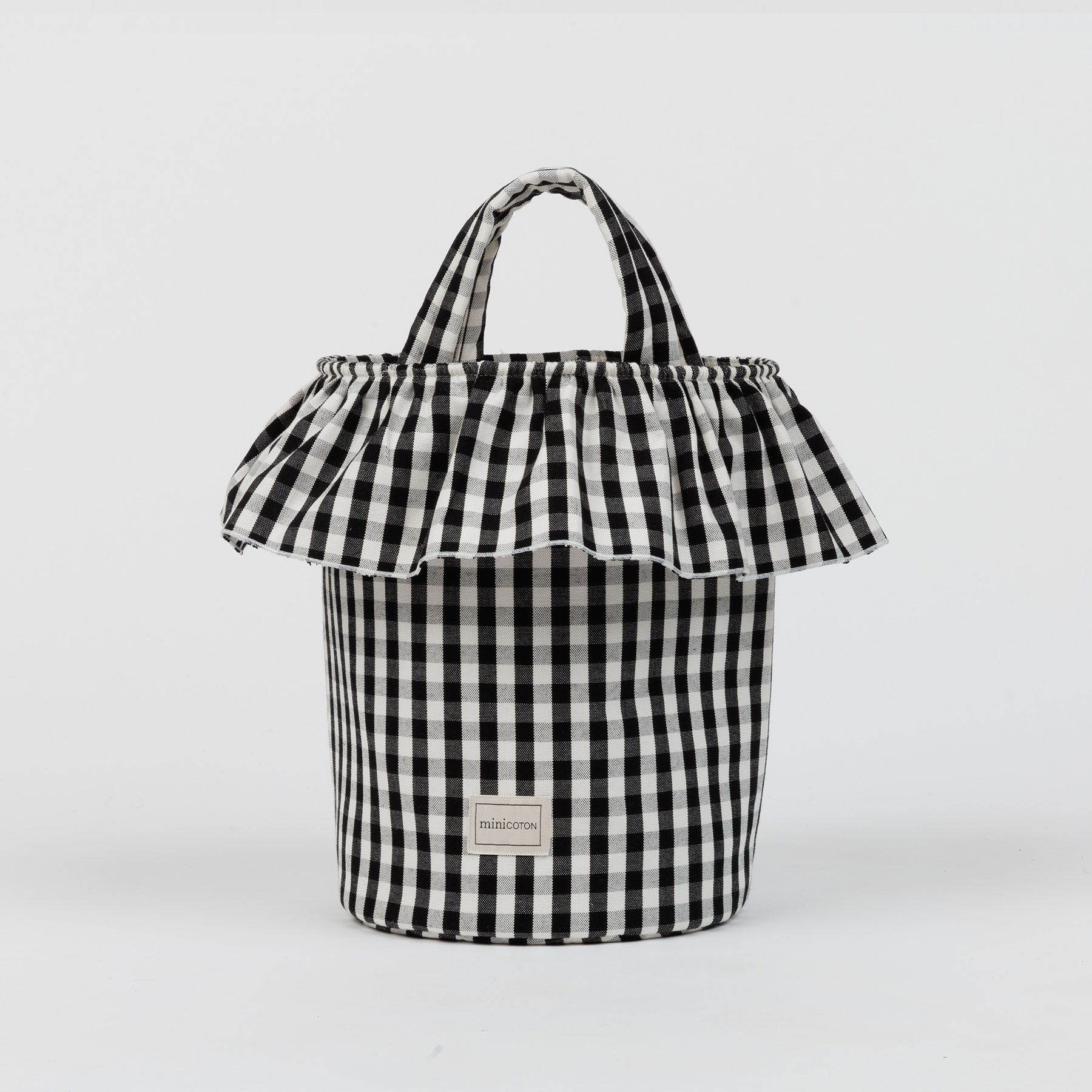 Basket Vichy - Black + White - Minicoton