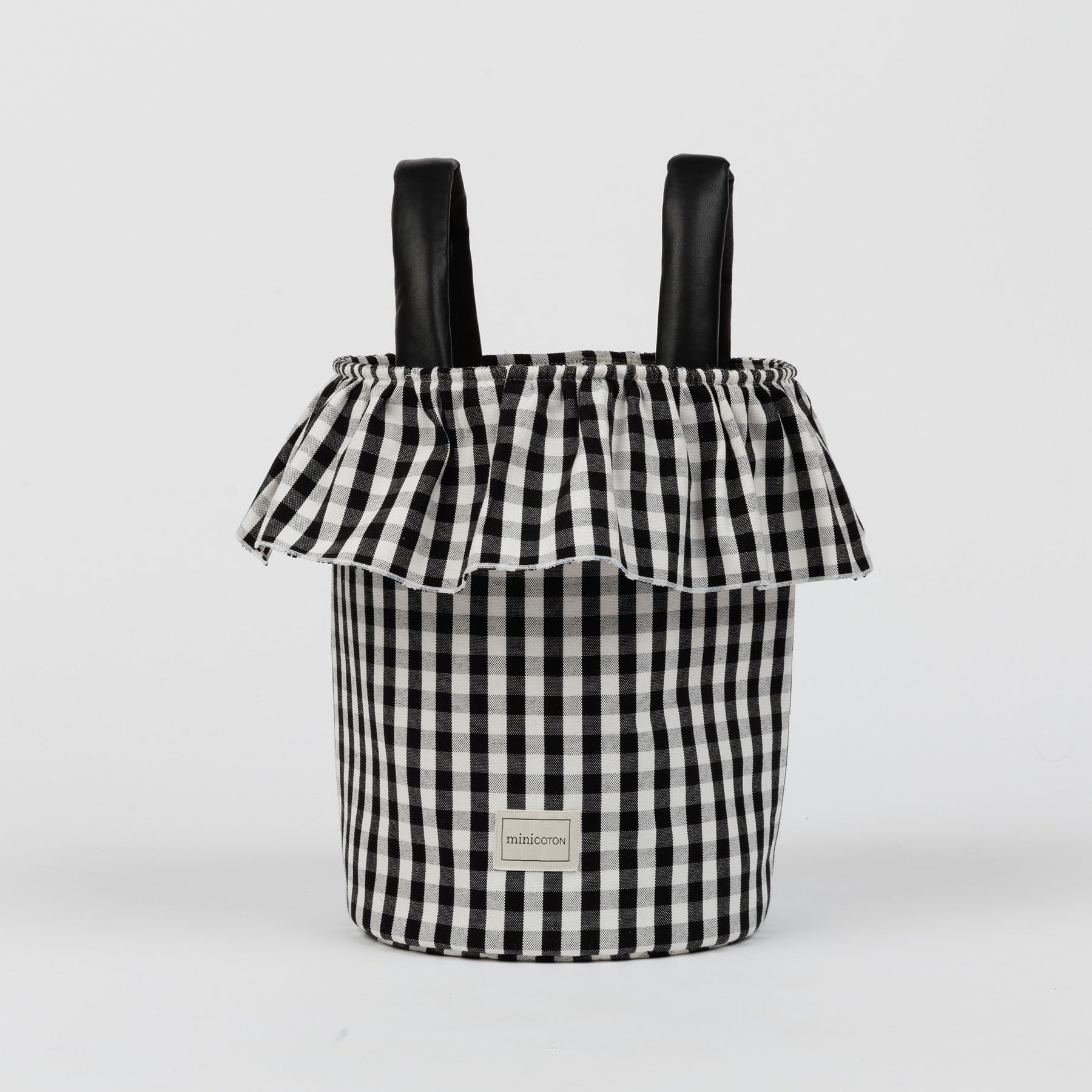 Basket Vichy - Black + White - Minicoton