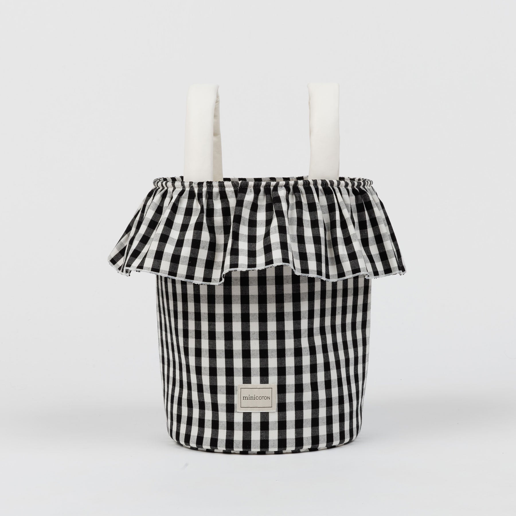 Basket Vichy - Black + White - Minicoton