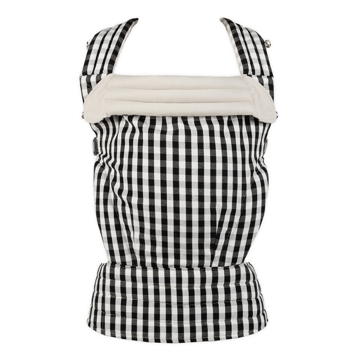 Mochila Porta Bebé Somomu® Vichy Negro + Blanco - Minicoton