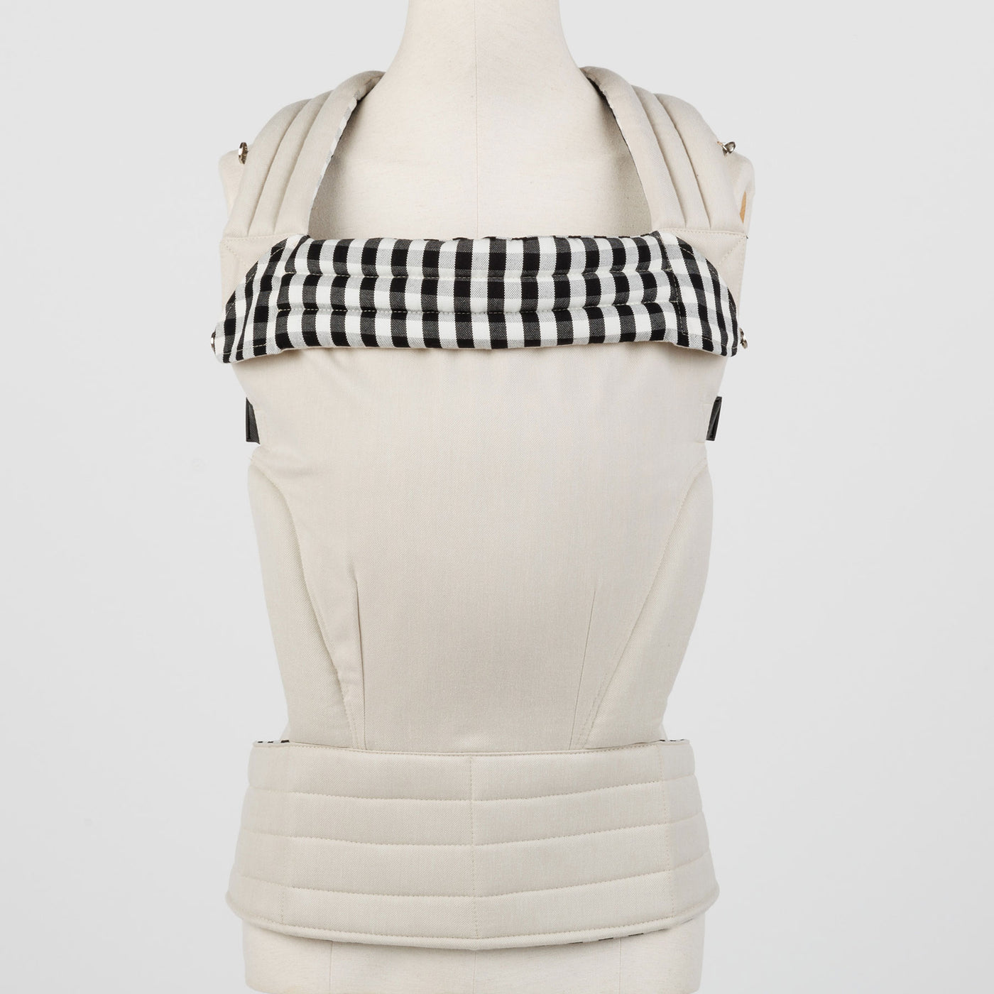 Mochila Porta Bebé Somomu® Vichy Negro + Blanco - Minicoton