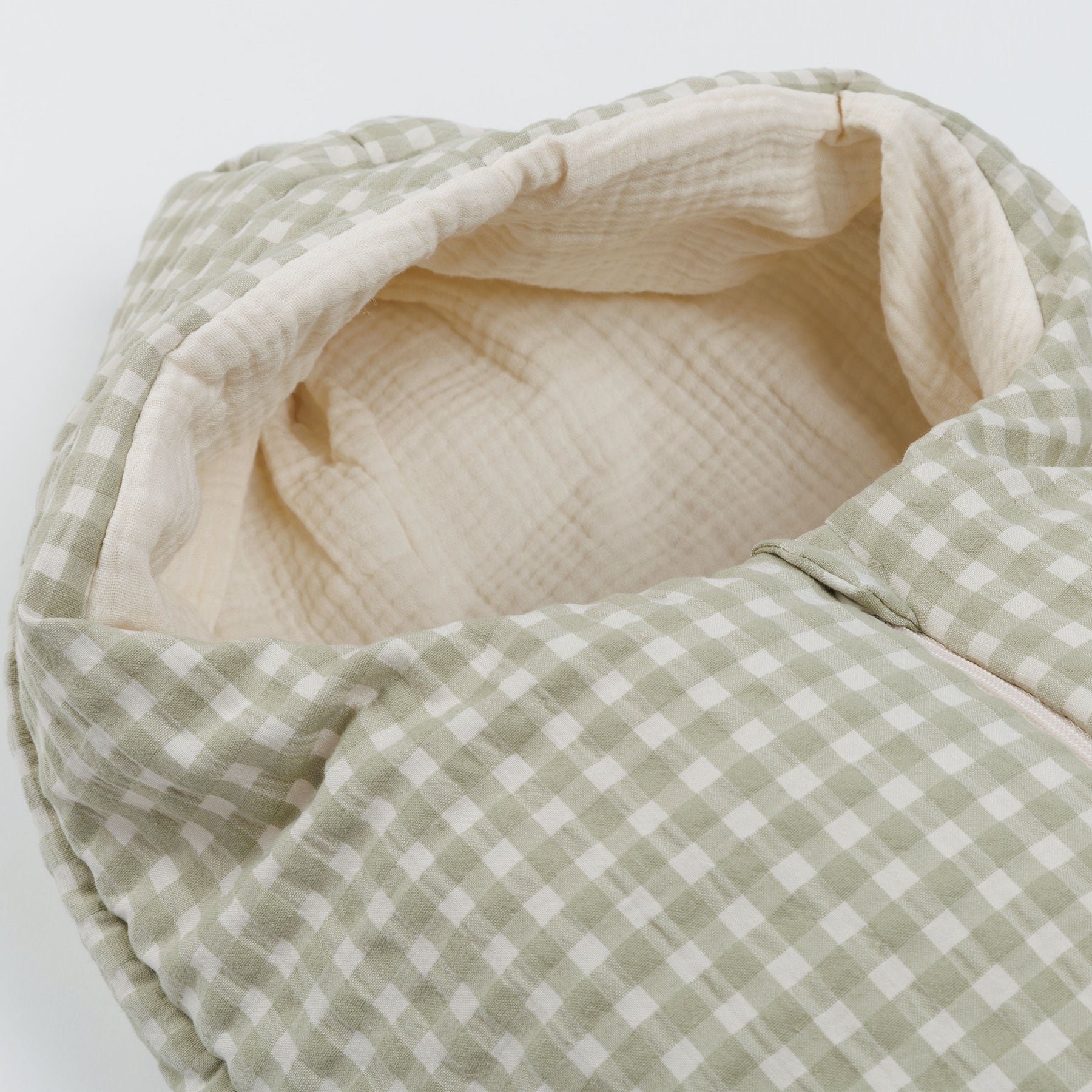 Saco Oval Vichy Musgo - entretiempo - Minicoton