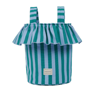 Basket Rayas - Green + Sky Blue - Minicoton