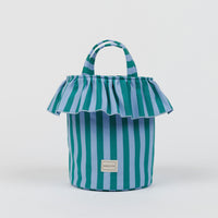 Basket Rayas - Green + Sky Blue - Minicoton