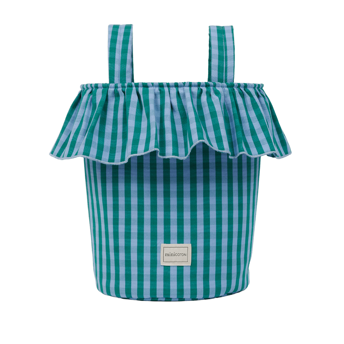 Basket Vichy - Green + Sky Blue - Minicoton