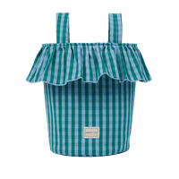 Basket Vichy - Green + Sky Blue - Minicoton